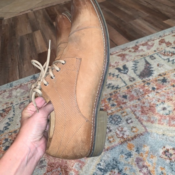 1901 Brown Leather Oxford Men’s Cap Toe Dress Shoes Size 11.5 Gently Used main image 5